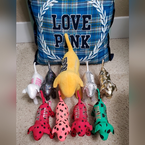 Vs Pink Plush Dogs Lot Pillow - Picture 1 of 1